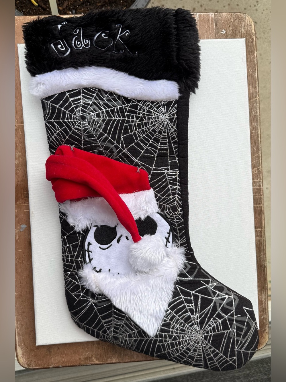 Holiday Black Jack with Santa Stocking with Red Hat